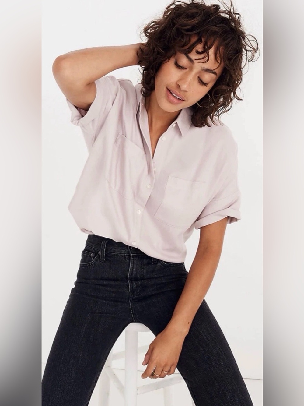 Madewell Courier Minimalist  Shirt light Rose Lavender M